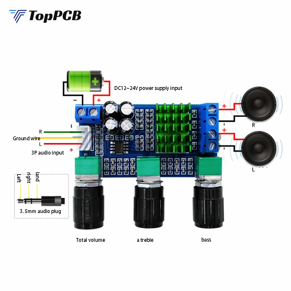 XH-M567 TPA3116D2 Dual-channel Stereo High Power Digital Audio Power Amplifier Board Audio Power Amplifier Board 80W*2