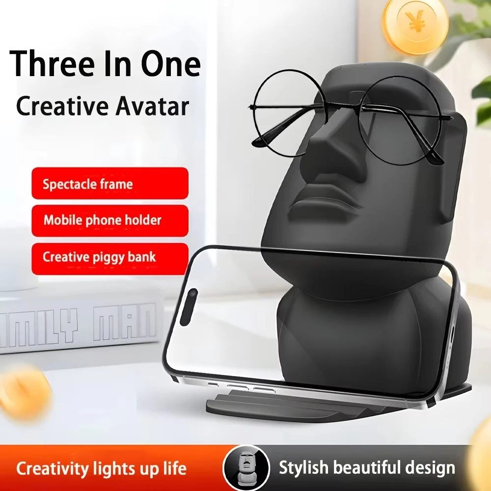 

3-in-1 Creative Phone Stand & Eyeglass Holder - Penny Bank Desk Decor Unique Gift for Birthdays Easter Mother'S Day Desk Decor