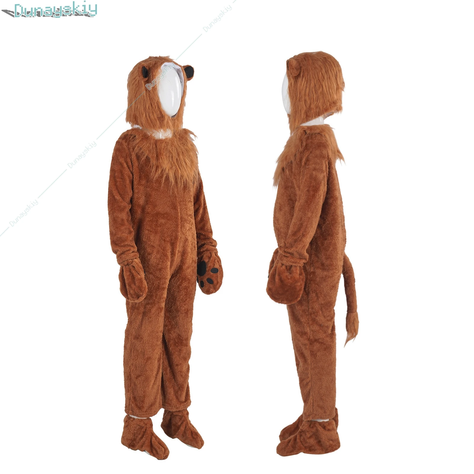 Child Lion King Costume Baby Kid Adult Furry Animal Carnival Party Halloween Cosplay Costume Fancy Movie Role Jumpsuit