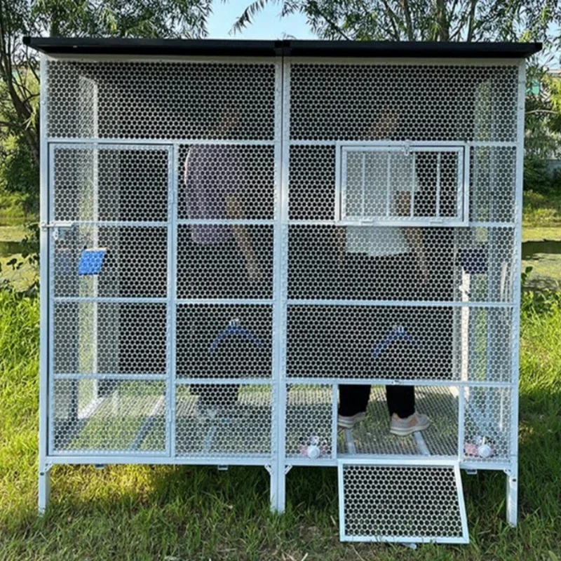Large Outdoor Metal Pigeon Loft Breeding Pigeon Cage Racing Pigeon House with Flying Aviary