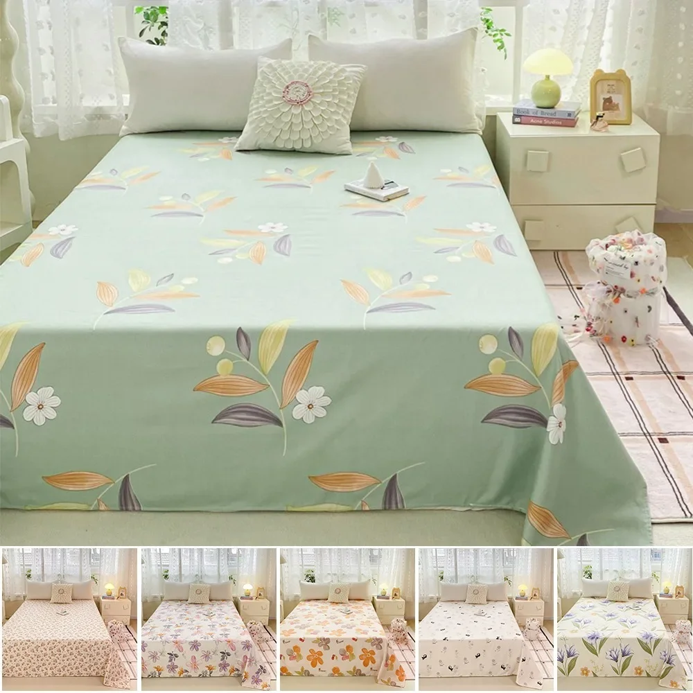 

1PC Flat Sheets Printed Household Comfortable Students Queen King Size Bed Cover Thickened, Skin-friendly and Comfortable Sheets