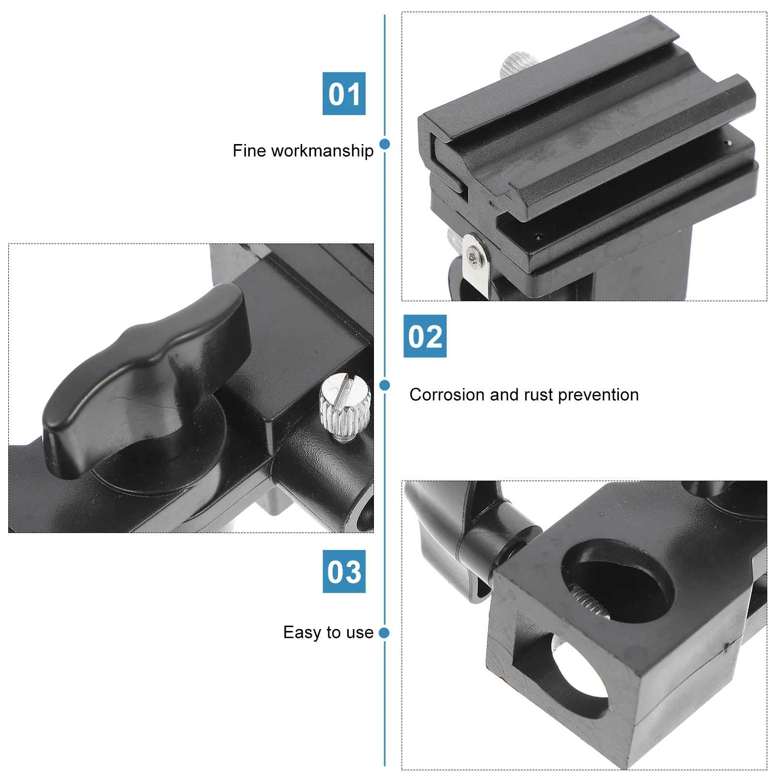 Adjustable Plastic Flash Lamp Holder Bracket B Type Socket For Stand Adapter Tripod Flashlight Bracket With