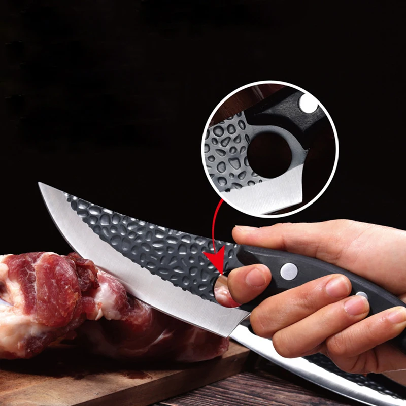 Stainless Steel Boning Knife Handmade Butcher Knife Kitchen Meat Cleaver Outdoor Barbecue Chef Knives with Kydex Sheath