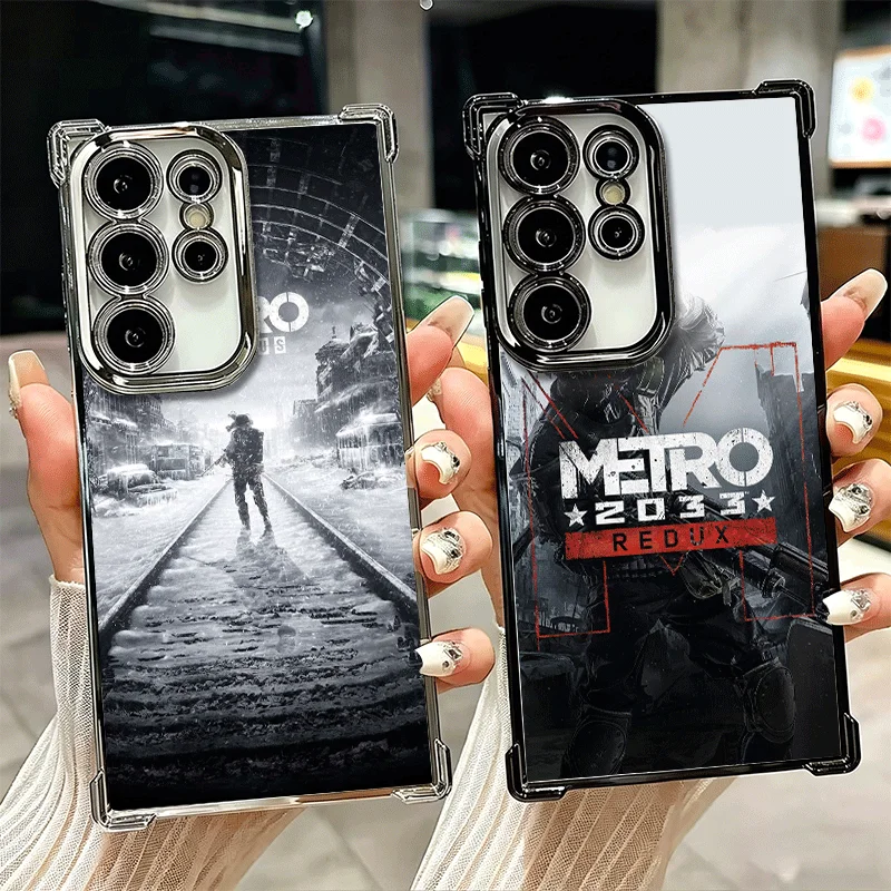 Metro 2033 Plating Phone Case For Samsung Galaxy S26 S25 Edge S24 S23 Ultra S22 S21 Plus S20 FE Anti-Fall Protection Cover