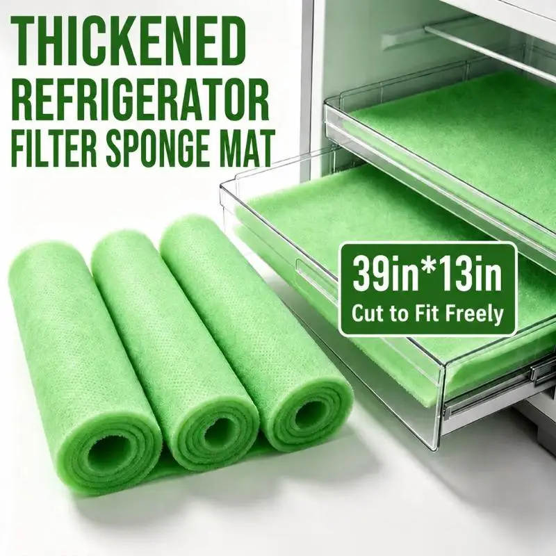 Refrigerator Filter Sponge Mat Cuttable Drainage Pad Moisture Proof Anti Mold Liner For Fridge Drawer Fruit Vegetable Storage