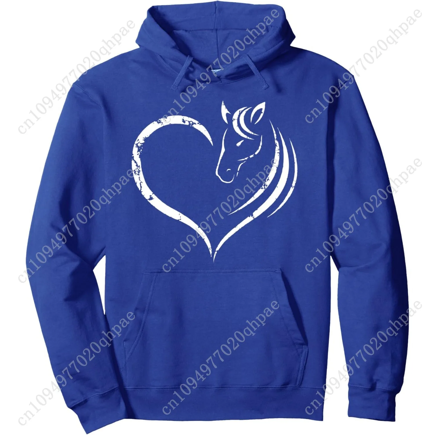 Pferdekopf im Inneren Herz Damen Damen Teenager Geschenk Pullover Hoodie