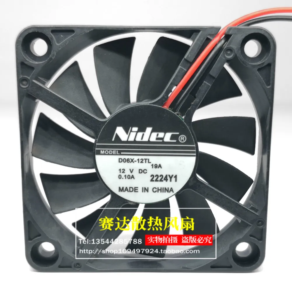 

Вентилятор NIDEC 6010, 12 В, 0,10 А, D06X-12TL, двухшаровой вентилятор охлаждения, 60*60*10 мм