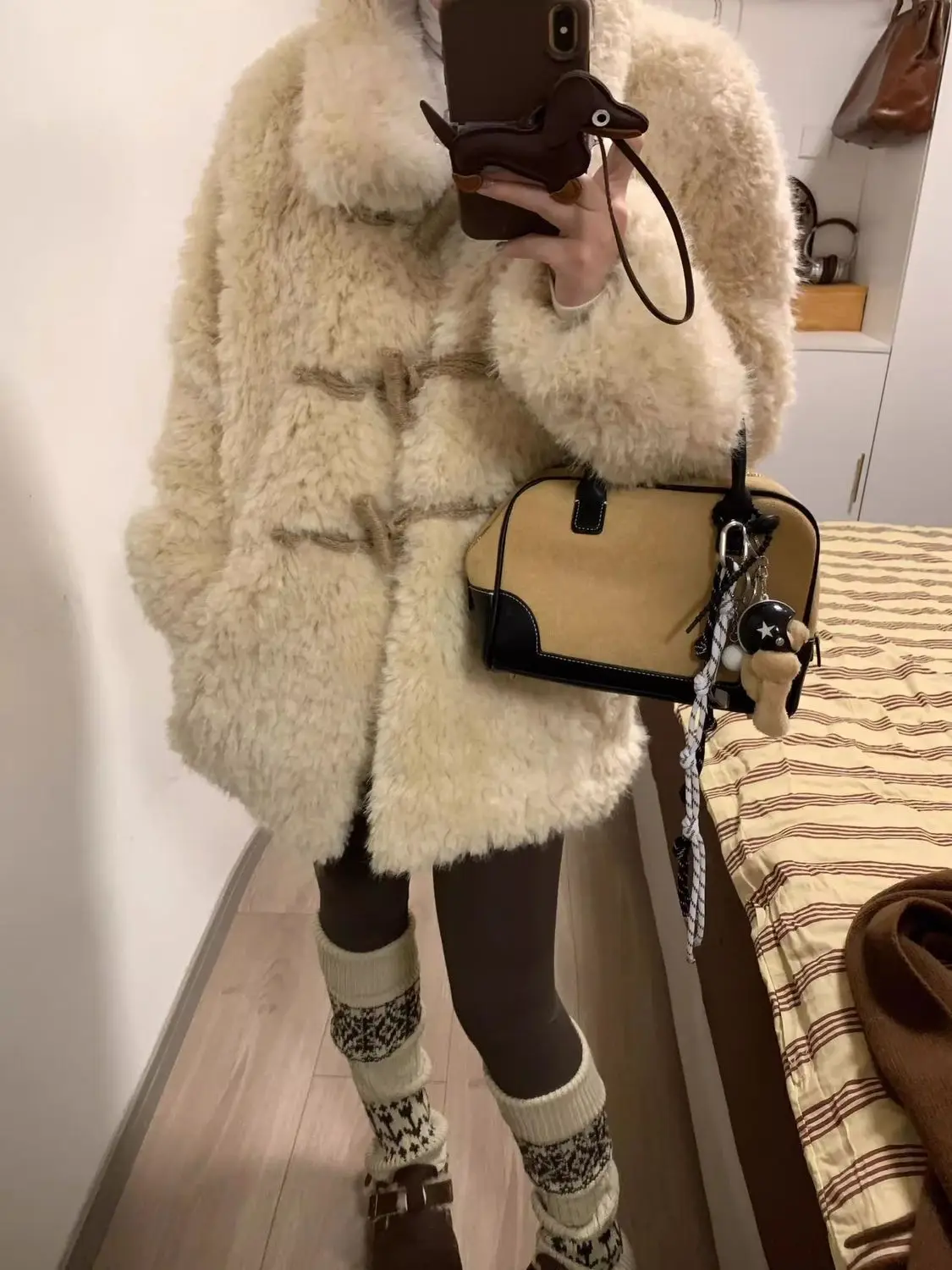 Faux Fur Decor Coats Womens Slender Floor Length Vacation Elderly Steampunk Thick Splicing Casual Edge Nature Sleeved Hot High