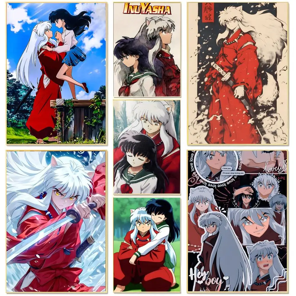 Feudal Era Adventure Anime I-Inuyasha Poster Living Room Bedroom Decorative Print Unframed Decor