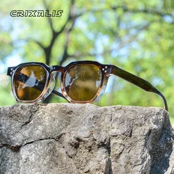CRIXALIS Fashion Polygon Sunglasses Women Men Vintage Round Rivet Sun Glasses Anti-glare Driving Shades Female UV Protection