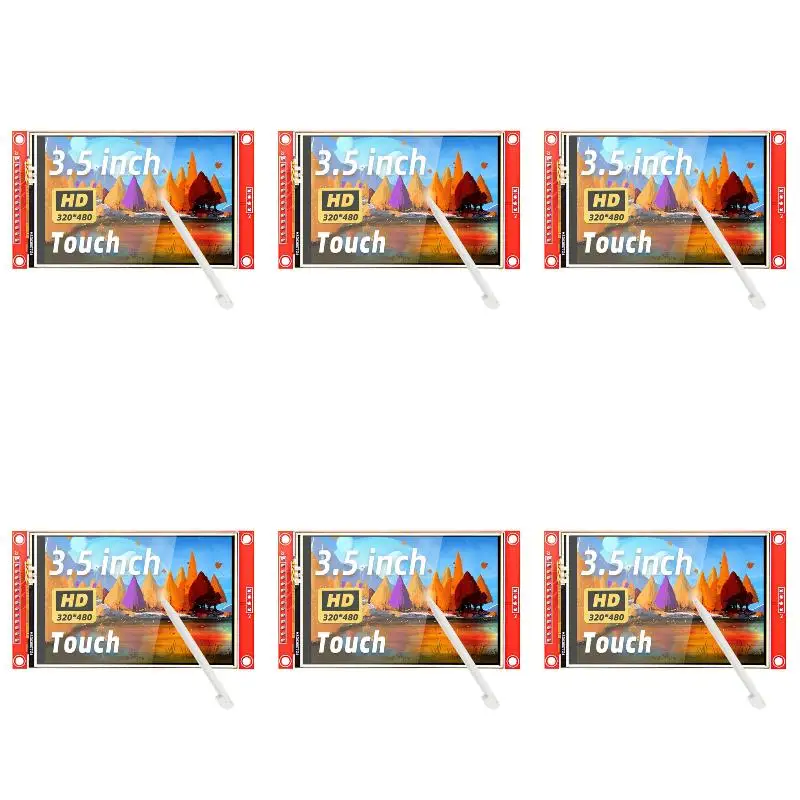 6Pack X(3.5 Inch TFT LCD Display Module with Touch ILI9488 Driver 320x480 SPI Port Serial Interface 9 IO for Ard Stm32