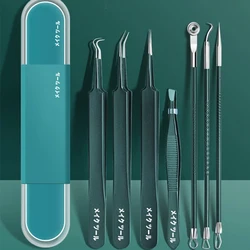 Acne needle cell clamp set for removing blackheads, scraping, closing mouth, and squeezing acne tools with forceps