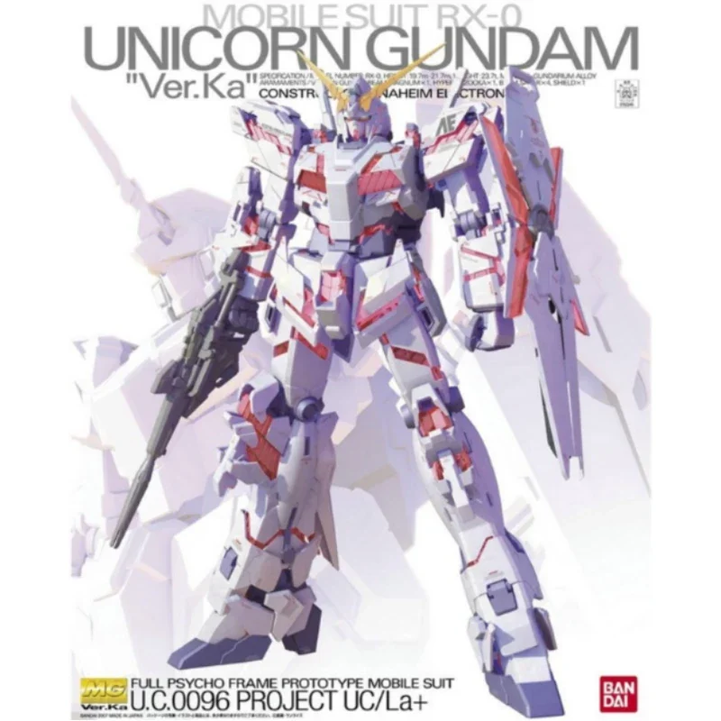 BANDAI MG 1/100 Mobile Suit RX-0 Unicorn Gundam Ver.Ka Assembly Model Action Toy Figures Anime Gift