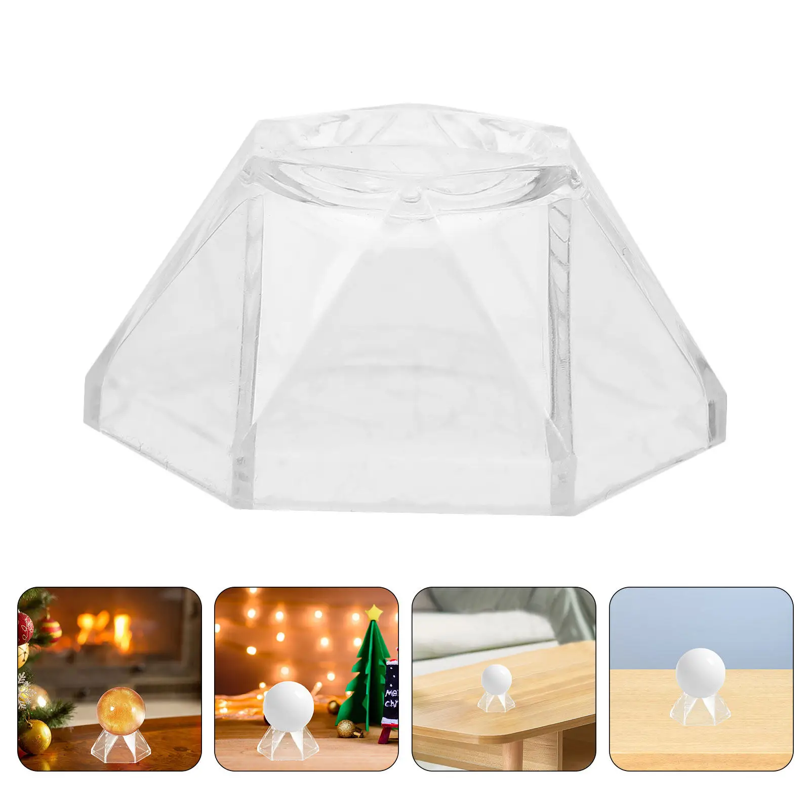 

20 шт. шестигранных акриловых подставок для хрустальных шаров, прозрачные демонстрационные подставки для минеральных образцов, ювелирных изделий, бейсбольных и теннисных мячей, сфер