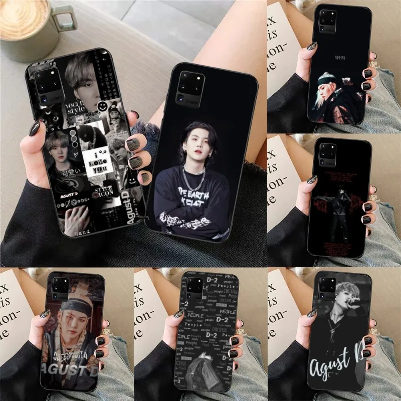 Agust D Tour Suga Rapper Phone Case for Samsung Galaxy S23 S22 S21 S10 S9 S8 Plus Ultra Black Soft Phone Cover