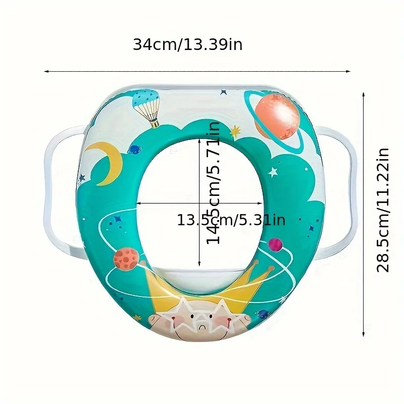 Soft Youngsters Toilet Training Seat with Handles Removable Cushion Cartoon Design for Boys Girls Cartoon Auxiliary Toilet Seat