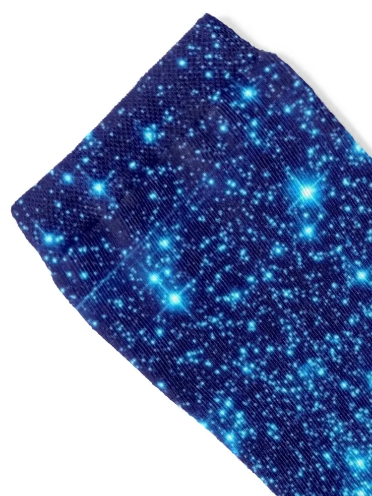 Vivid Blue Galaxy Sparkle Stars Socks custom sports New year's Run Boy Child Socks Women's