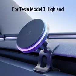 Magnetyczna bezprzewodowa ładowarka samochodowa do Tesla Model 3 Highland szybka ładowarka samochodowa do smartfona do iPhone'a