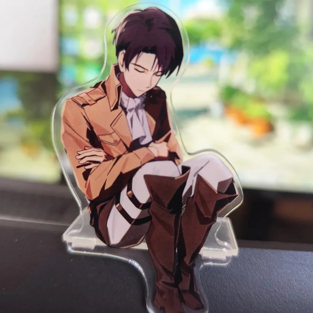 Anime Attack Levi Ackerman Cosplay Standing Plates Cartoon Figures Model Acrylic Stand Desk Decoration Xmas Ornament