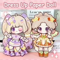 DIY Paper Puppet Toy Handmade Montessori Cartoon 3D Dress Up Paper Doll Quiet Book Toys Movable Joint Paper Doll