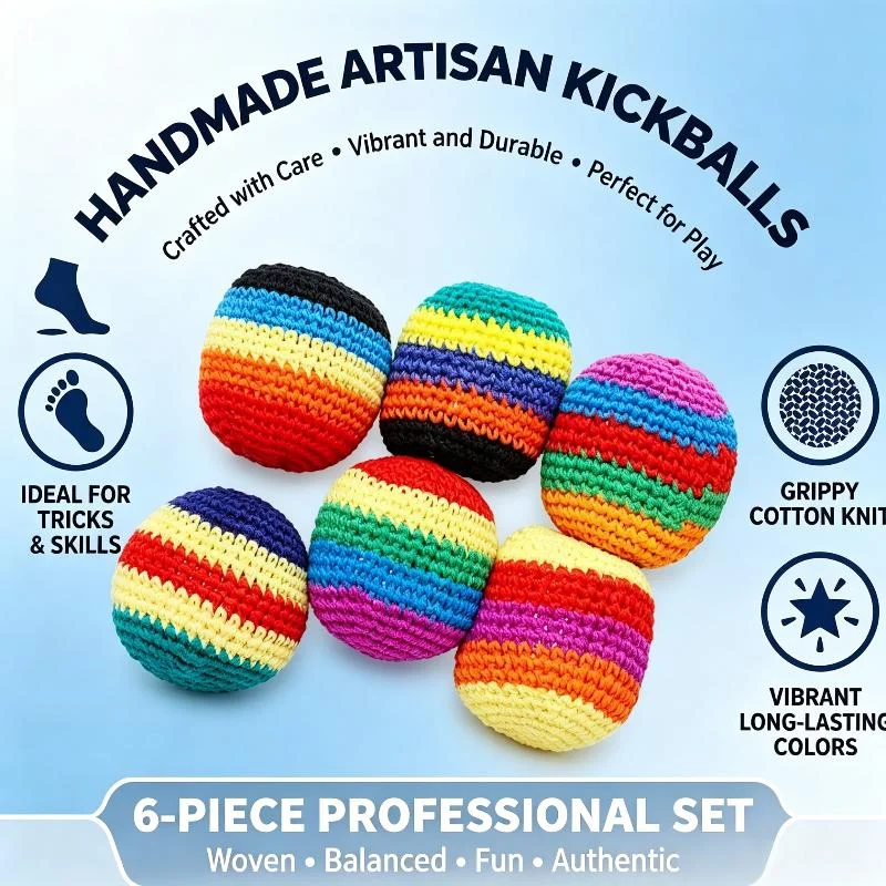 All Ages Knitted Footbag Sacks 1/6/12/ PCS Handmade for Enhanced Playtime Assorted