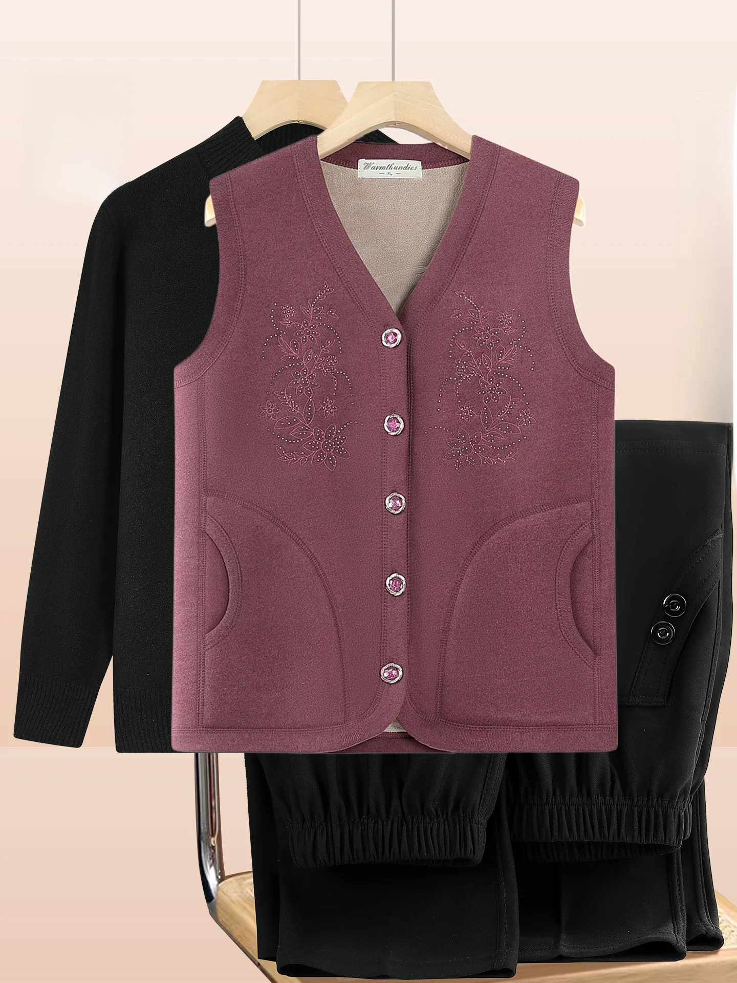 

Новая теплая флисовая жилетка 2024 года для женщин: модная, в стиле бабушкины, с длинными брюками, V-образным вырезом и застежкой на одну пуговицу