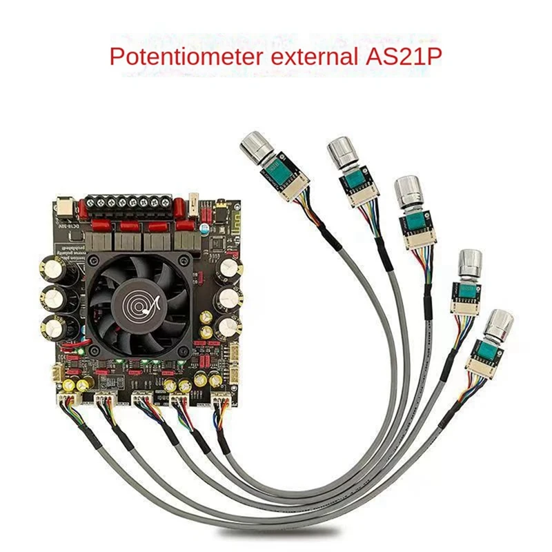 

AS21P Bluetooth 5.1 Digital Power Amplifier Board 2.1 Channel TPA3255 DC 18-50V for Subwoofer Speaker, External