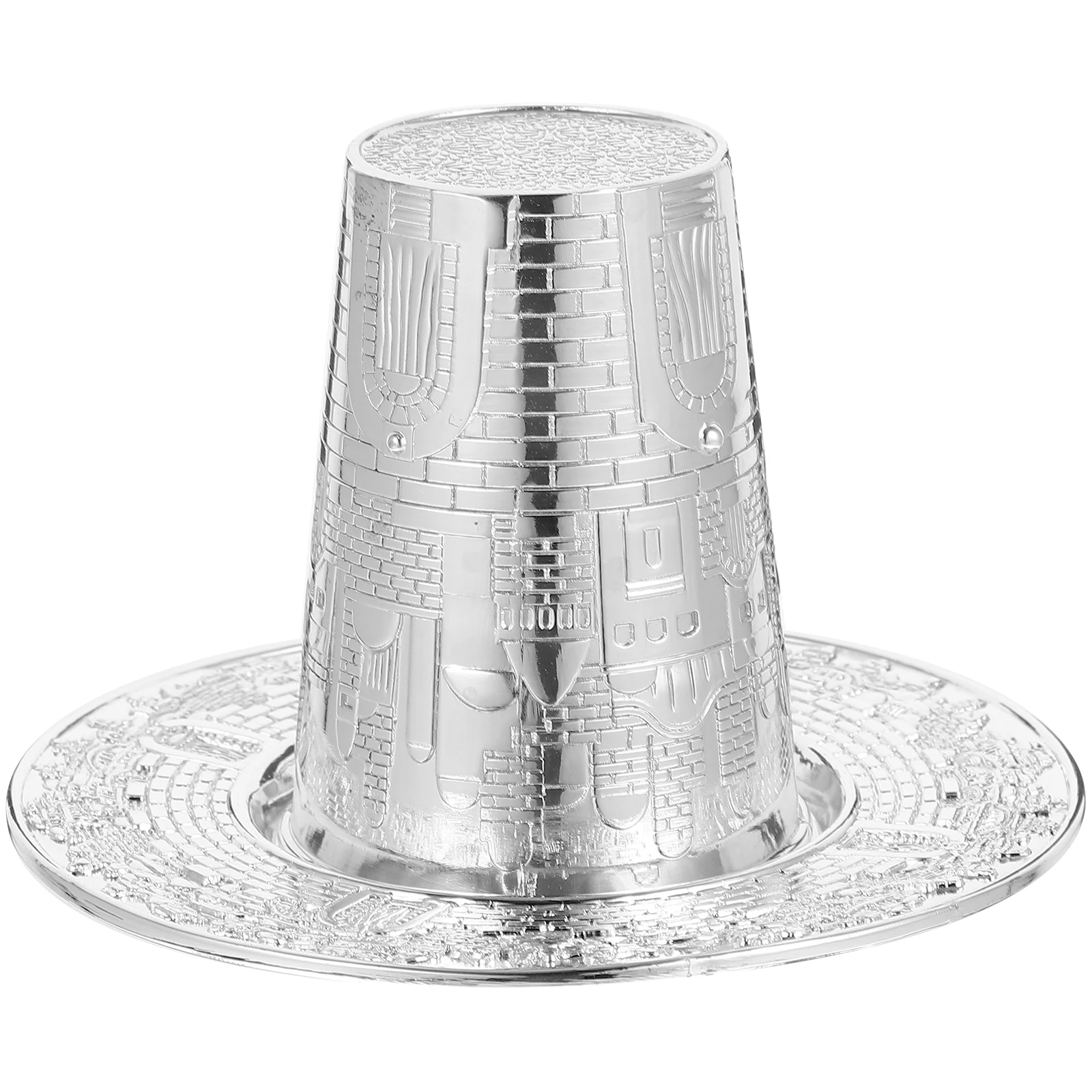 

1 Set Glass Tray Cup Silver Silver Plated Cup Plated Aluminum Embossed Passover Shabbos Gift Option Bar Tools