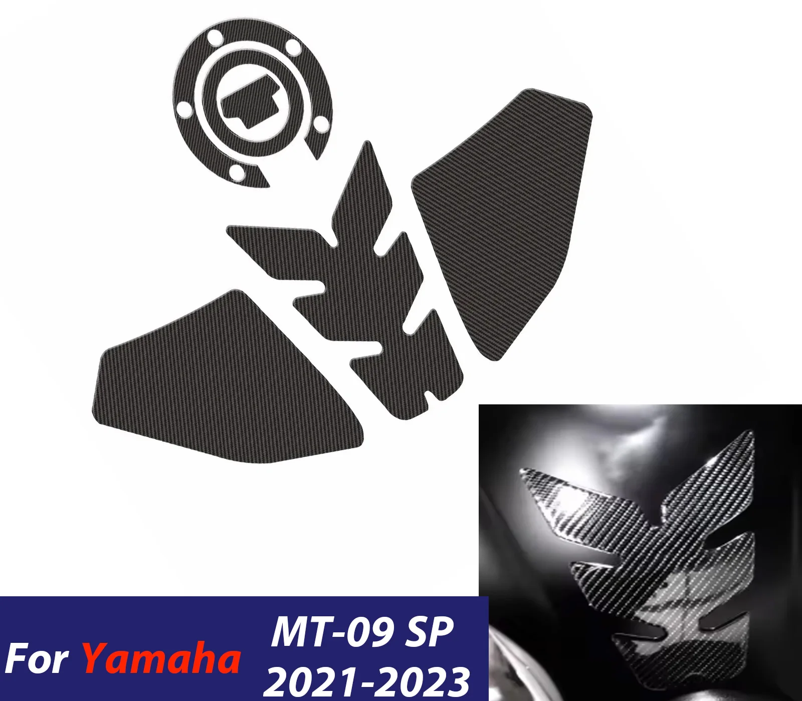 

For Yamaha MT-09 SP 2021-2023 Motorcycle Protector Tank Pad Side Grips Oil Knee Matte Anti-slip Stickers Accessories ﻿