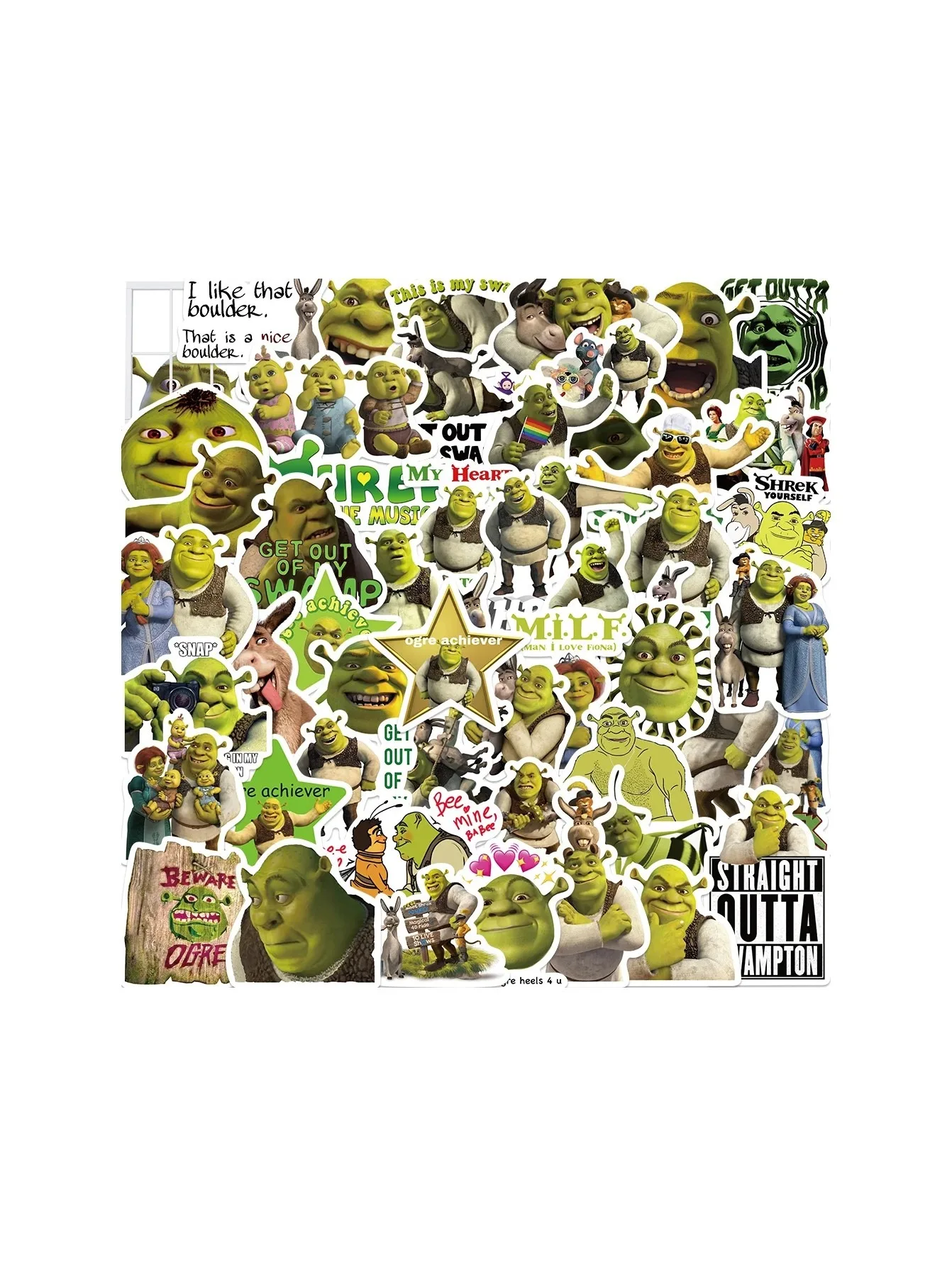 52Pcs Cartoon Monster  Stickers DIY Waterproof Decals for Suitcase, Laptop, Guitar, Skateboard, Car