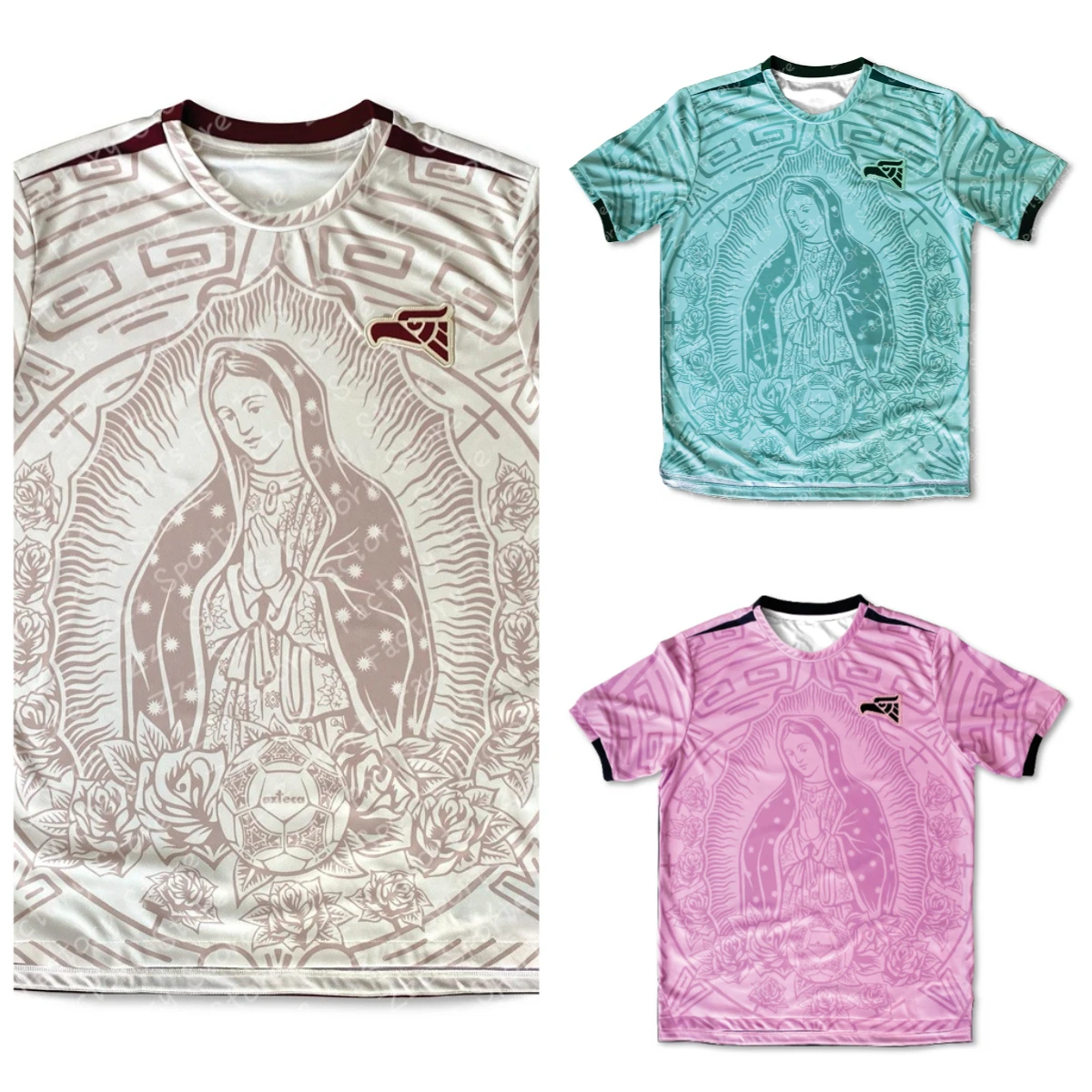 

2025 Summer Hot-selling Mexican Football Outdoor Training Sports Short-sleeved T-shirt Breathable Fast-drying Casual Top