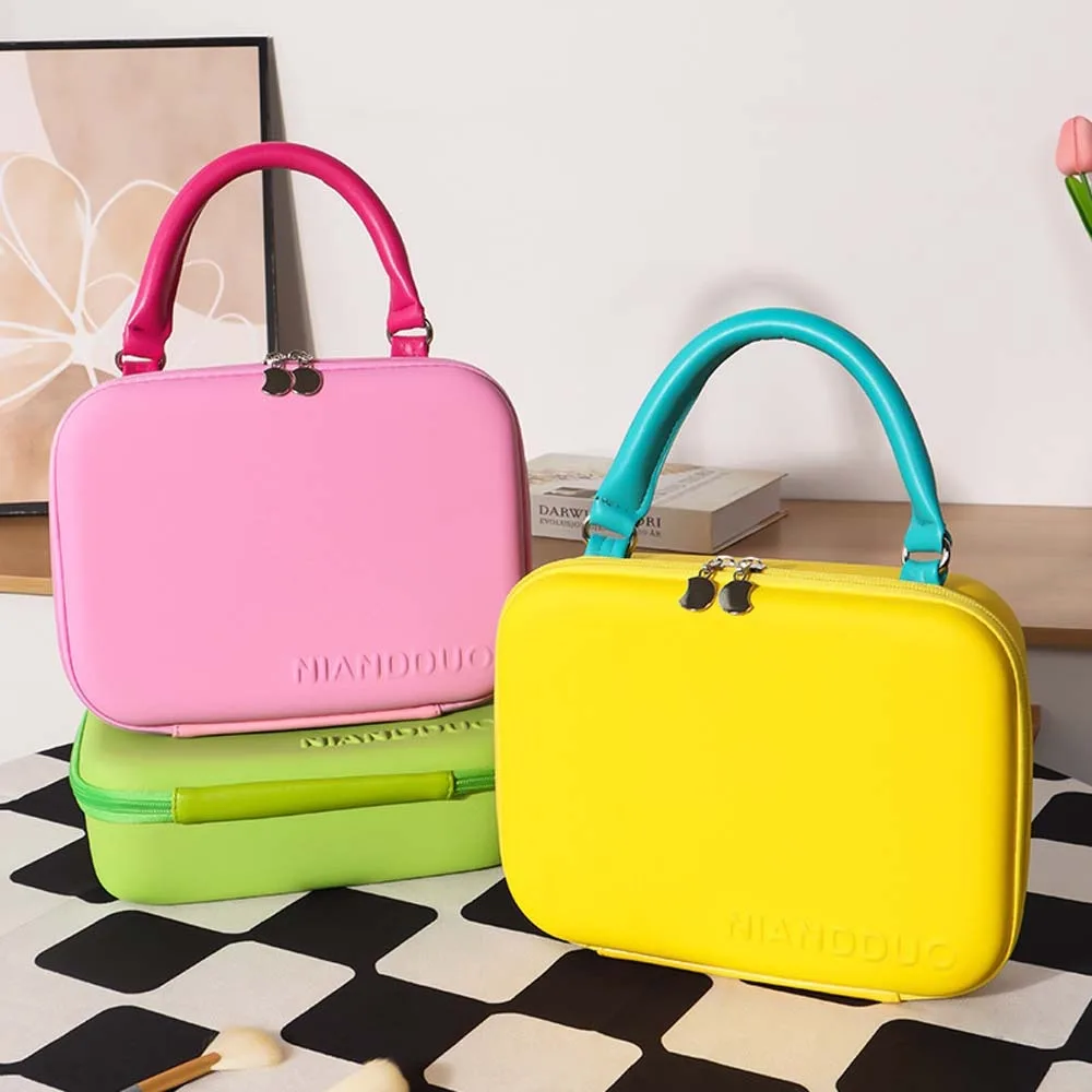 

Dopamine Color Cosmetic Bag Suitcase Large Capacity Anti-Splash Water Handheld Makeup Bag Compartment Portable