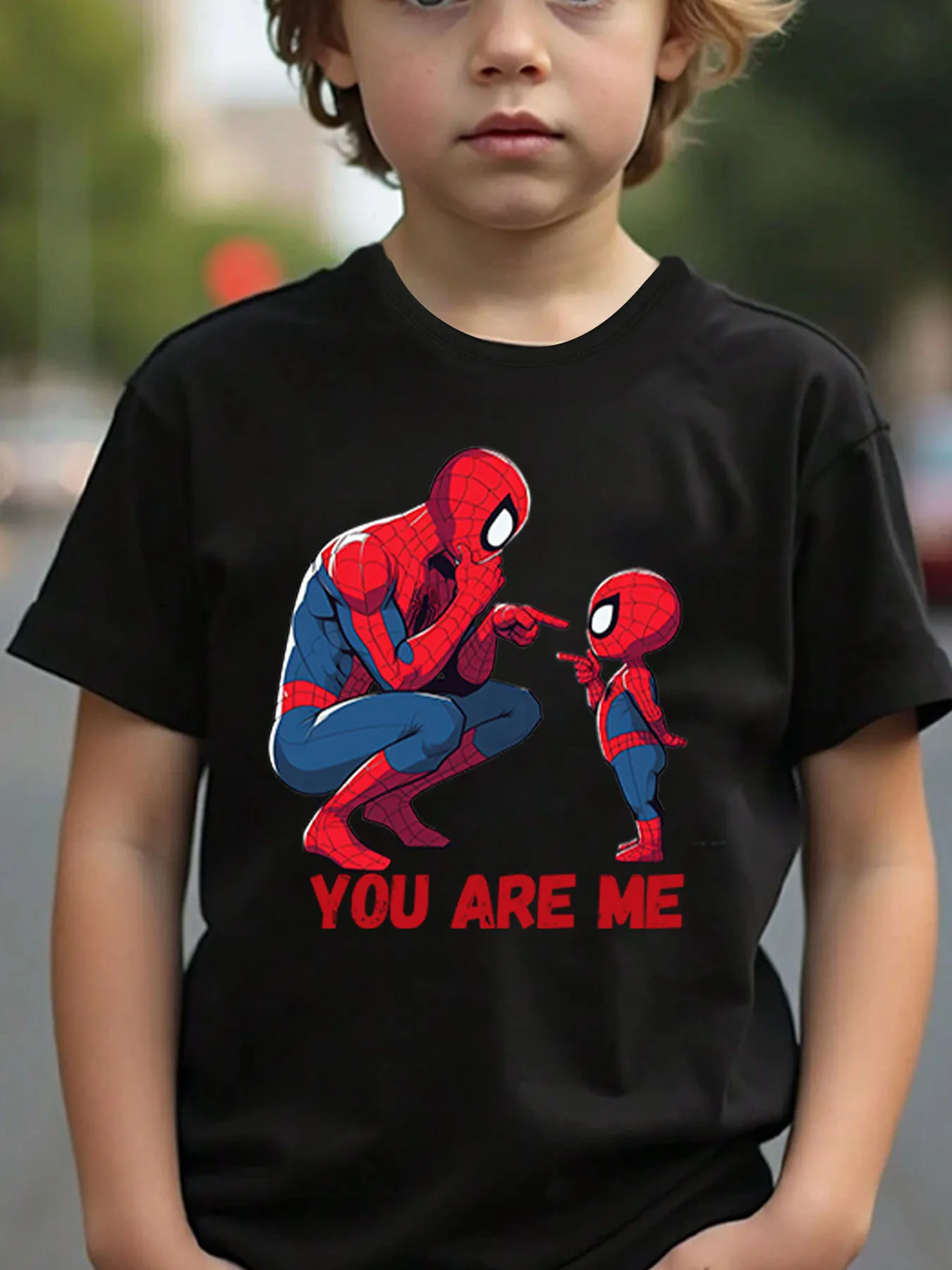 

Spider-Man Boys T-Shirt Short Sleeve Cotton Tees Cute Cartoon Spider-Man Y2k Tops Boys and Girls T-shirt Summer Children Clothes
