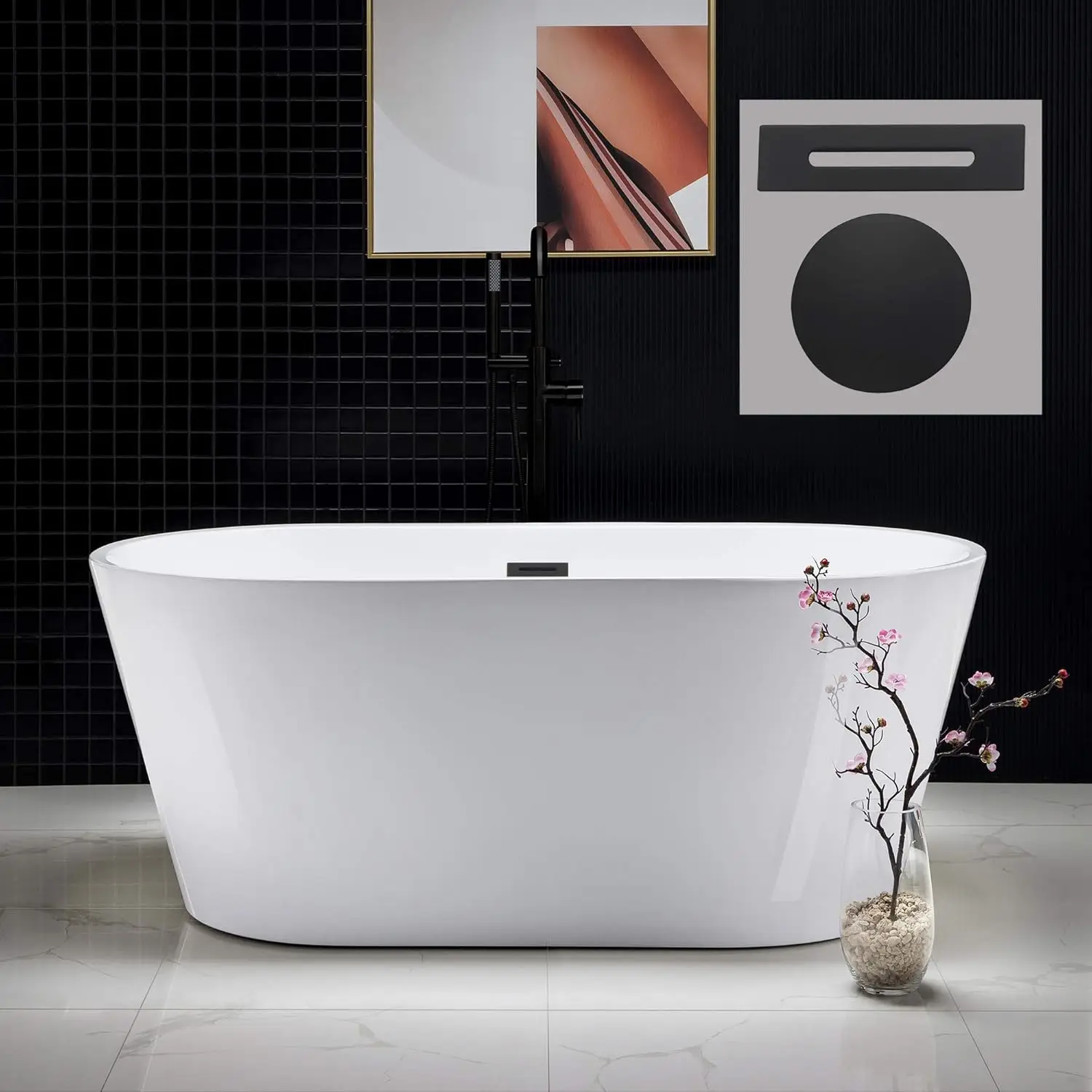 MB-Drain &O Bathtub, Matte Black