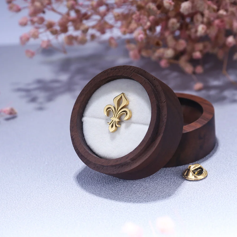 Tangula  Vintage Saint Lily Brooch Stainless Steel Mens Christian Faith Amulet Badge Accessories Religious Jewelry Worship Gifts