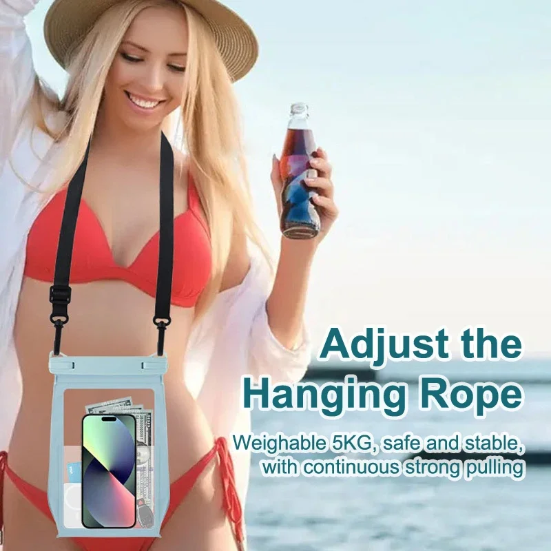 เคสโทรศัพท์กันน้ำ IPX8 เหมาะสำหรับว่ายน้ำสำหรับอุปกรณ์ขนาด 8.2 นิ้วและการป้องกันกุญแจรถ