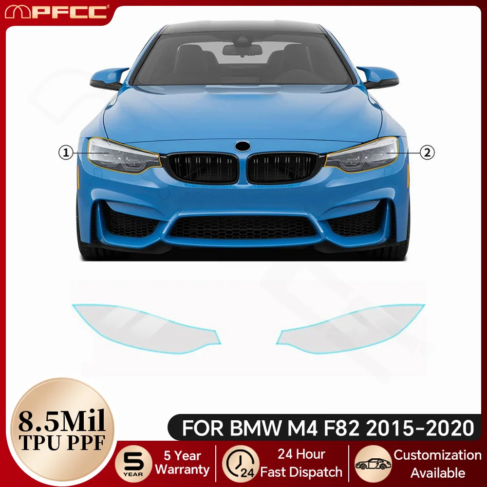 

For BMW M4 F82 2015-2020 Car Headlight Rearview TPU Paint Protection Film Pre-cut PPF Bra Anti-scratch Clear Kit Resistant Cover