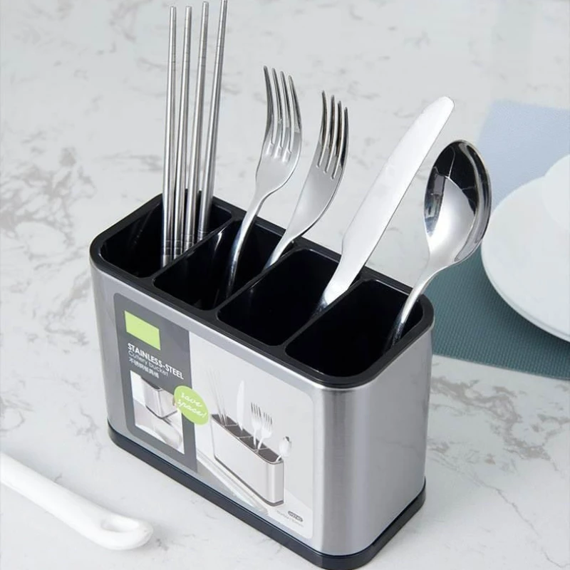 

Kitchen Cutlery Organizer Knife Stand Plastic Drain Storage Holder Spoon Fork Chopstick Kitchenware Cooking Tool Tray Shelf Box