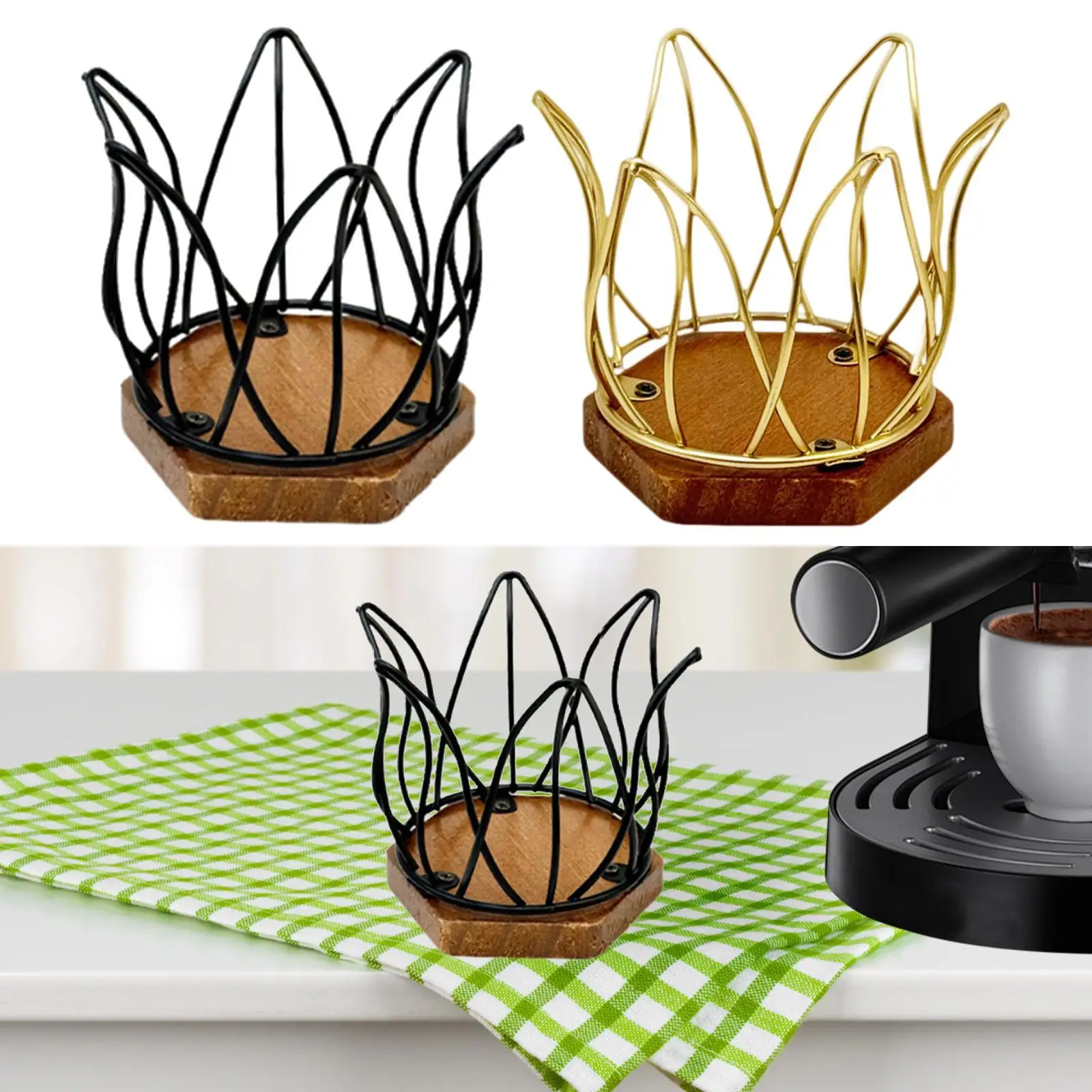 حامل فلتر القهوة، حاوية تنظيم حديدية لتدفئة المنزل والمطبخ المنزلي