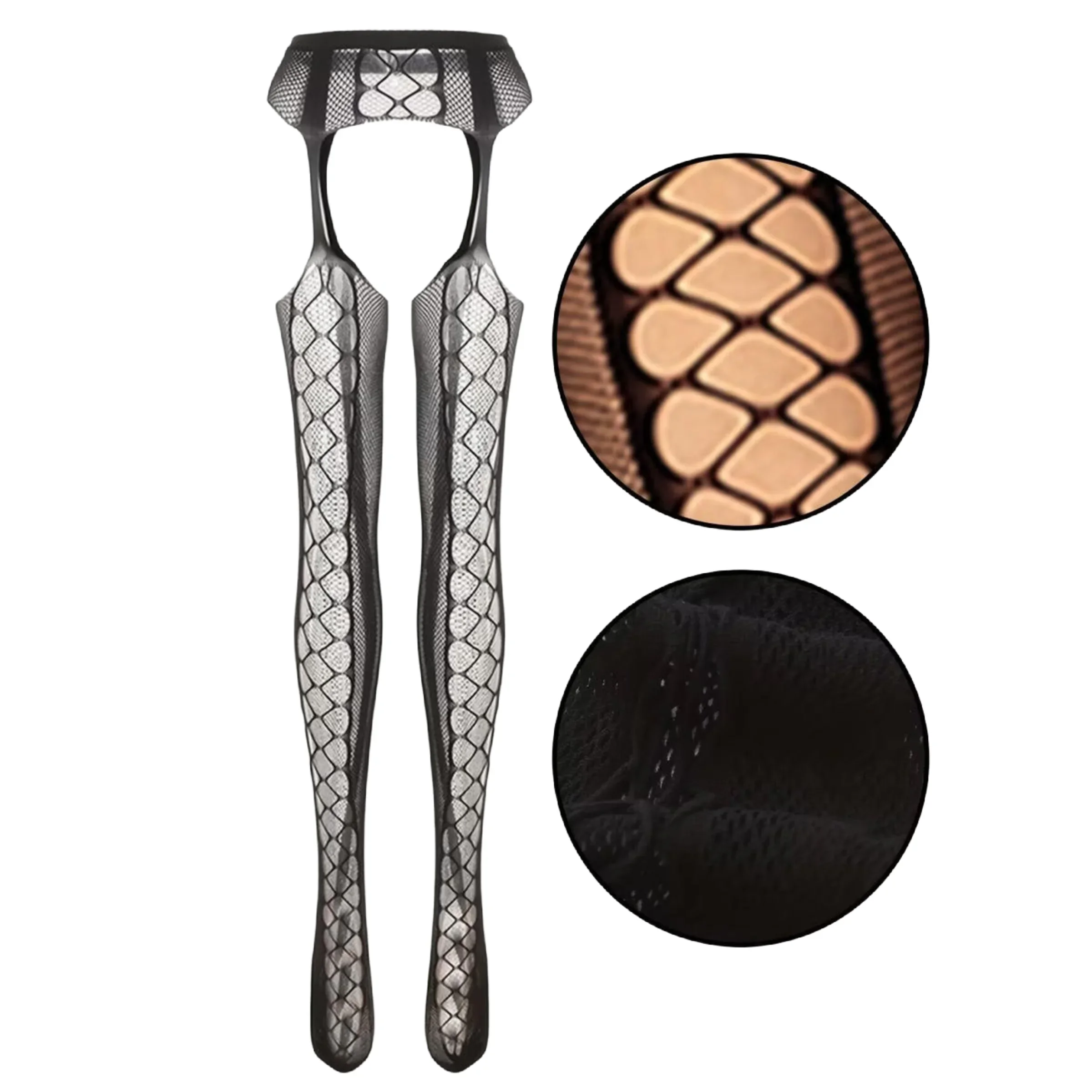 Heiße Damen-Netzstrumpfhose mit Strapsgürtel, Oberschenkelhohe Sommerstrümpfe, sexy Strumpfhosen ﻿ – Detail 3