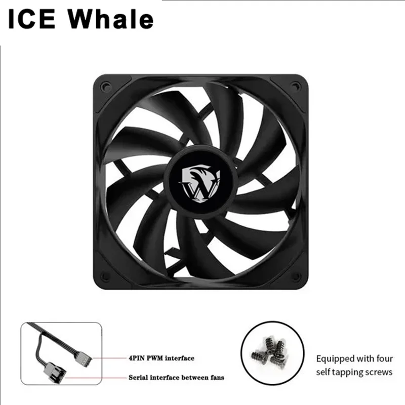 ICE Whale IW-12025 120mm Cooling Fan 4Pin PWM Temperature Control 2000RPM High air volume Mute CPU Cooler Radiators PC Case Fan