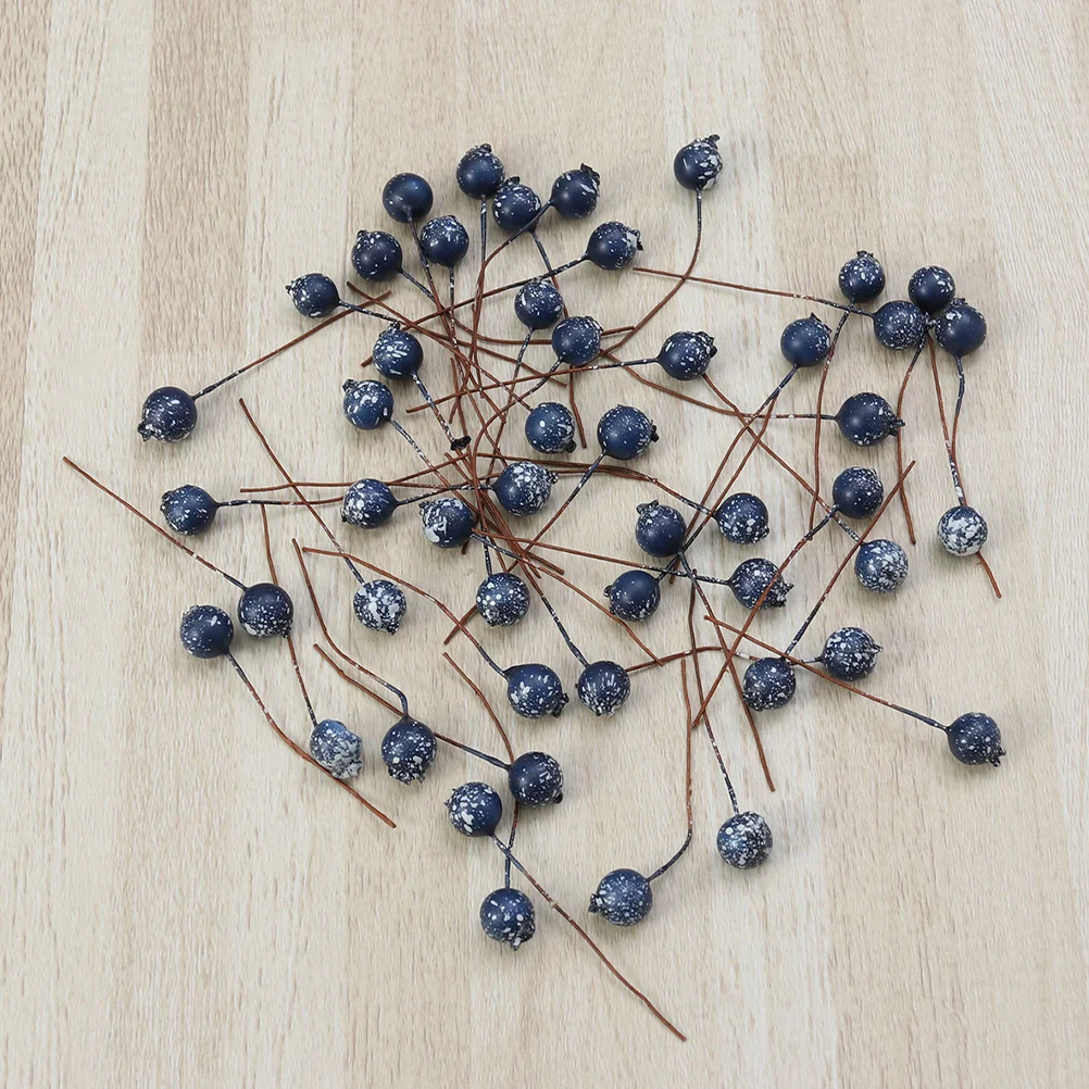 100 Pcs Simulation Blueberry Decoration Artificial Fake Branch Christmas Tree Picks Wreath