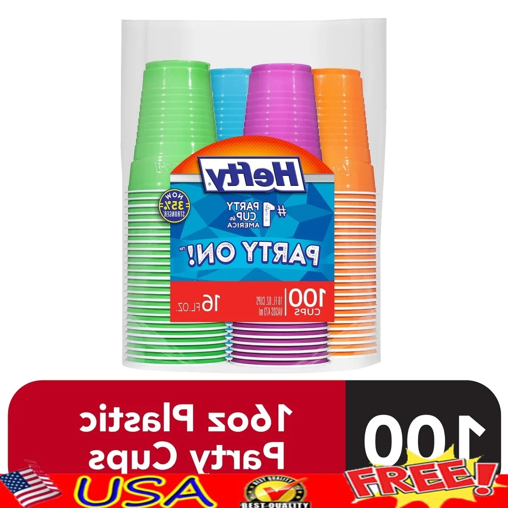 

Одноразовые пластиковые стаканчики для вечеринок, 16 унций, разные цвета, 100 шт., удобная ручка, герметичные, для мероприятий, собраний и развлекательных мероприятий