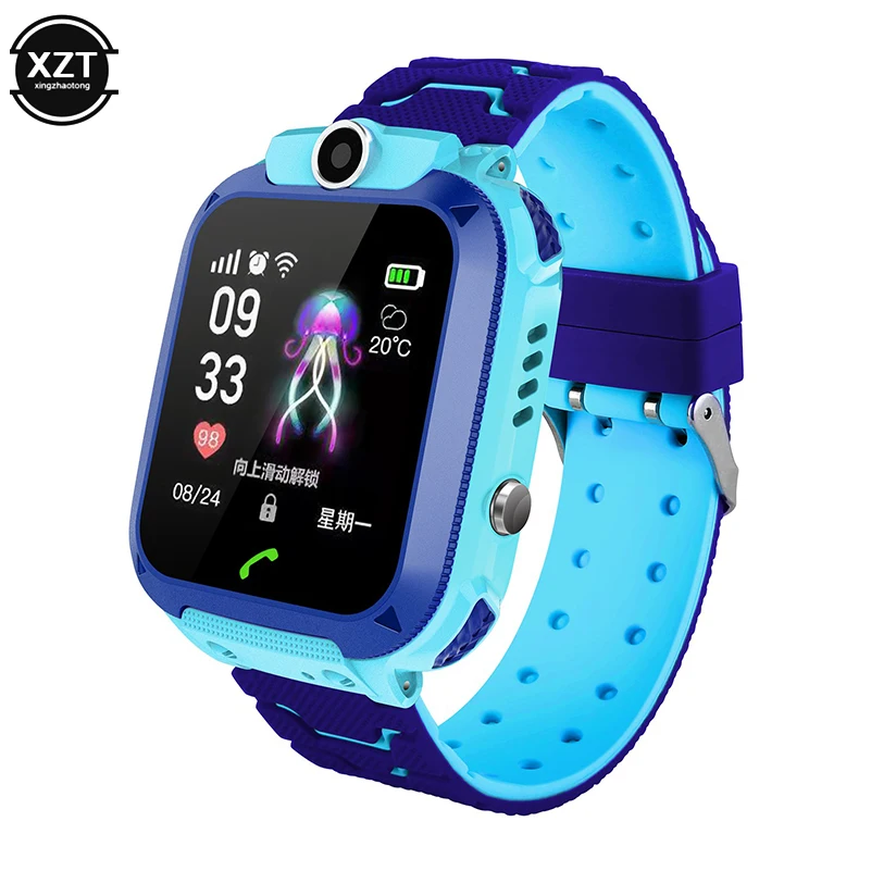 Nowa Q12 wodoodporna smartwatch dla dzieci karta Sim LBS monitor lokalizacji czatu głosowego latarka dla dzieci inteligentny telefon zegarek reloj