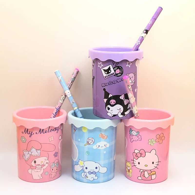 

Sanrio Hello Kitty Kawaii Anime Pen Container Cute Sweet Cinnamoroll My Melody Cartoon Stationery Storage Bin Lovely Gifts Girls