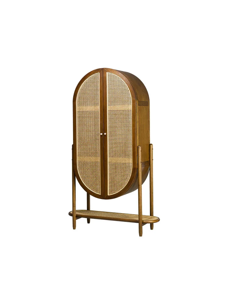 t modern simple homestay display cabinet rattan dining side cabinet round arch vertical cabinet decorative designer