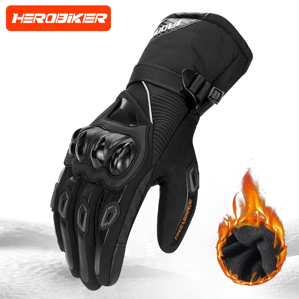 

Full-finger Motorcycle Gloves Winter Thickened Velvet Outdoor Riding Moto Motocross Gloves Windproof Waterproof Anti-slip Gloves