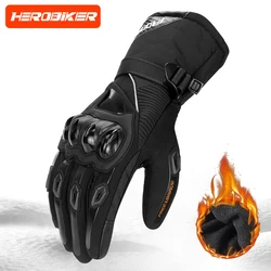 Full-finger Motorcycle Gloves Winter Thickened Velvet Outdoor Riding Moto Motocross Gloves Windproof Waterproof Anti-slip Gloves