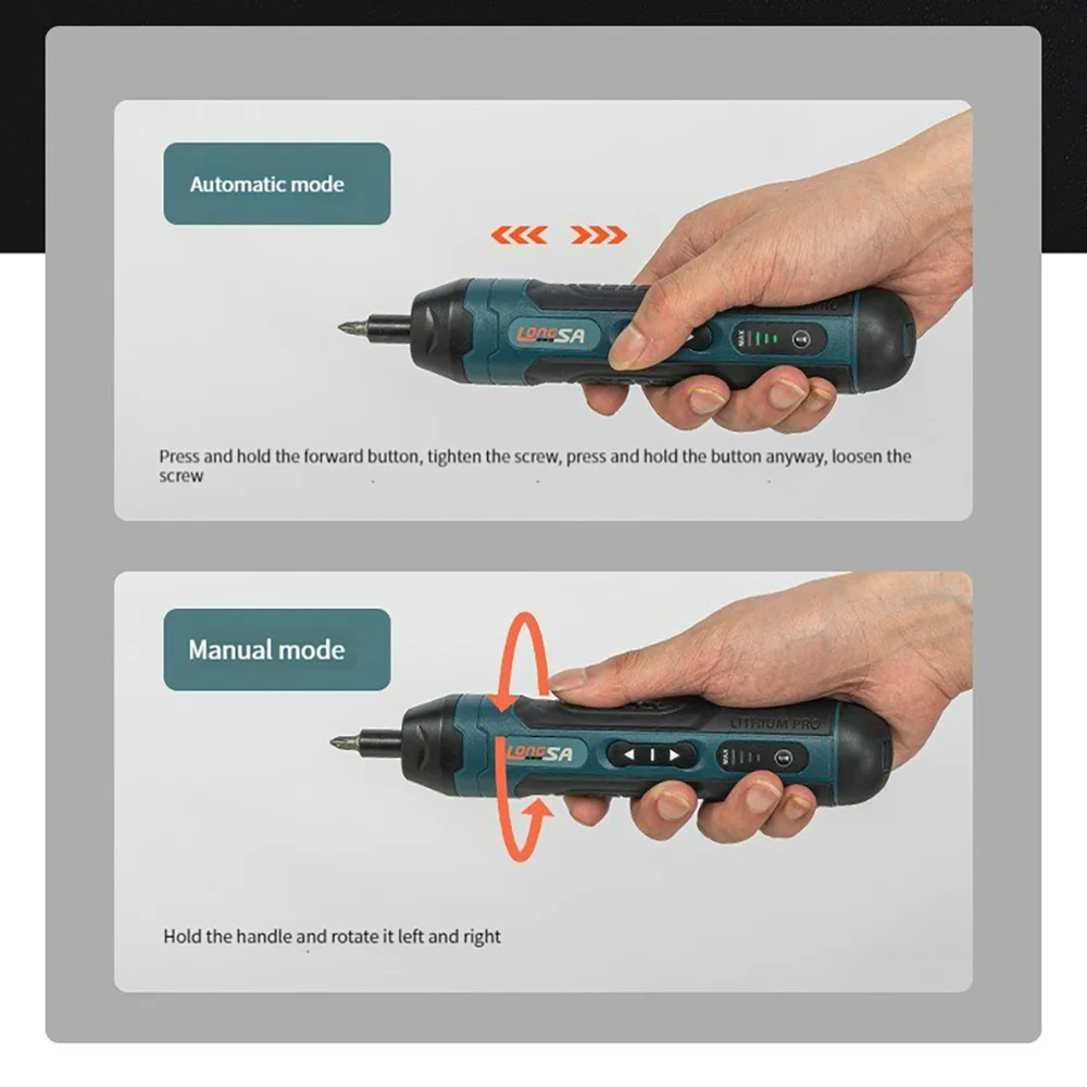 Torque Adjustment Straight Handle 3.6V Electric Screwdriver Mini Multi-function Disassembly Screw with Lithium Battery Drill