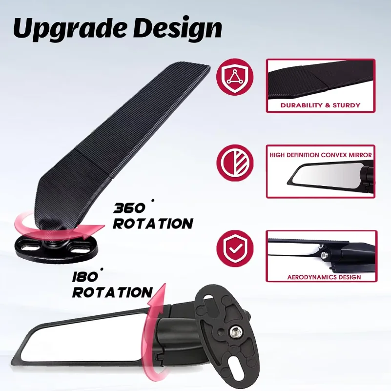 Motorcycle Mirror Modified Wind Wing Adjustable Rotating Rearview Mirror For Ducati Aprilia Honda Suzuki Yamaha Kawasaki BWM KTM 4